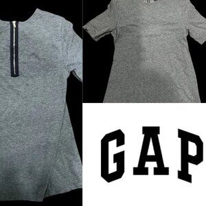 GAP Heather Gray Short Sleeve Tee with Back Zipper